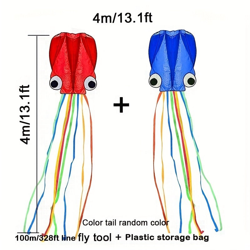 cerf-volant Pieuvre de 5 m¨¨tres\u002F4 m¨¨tres (outil de lacher inclus) Weifang avec Queue Color¨¦e Longue, Produit de Divertissement Sportif en Plein Air
