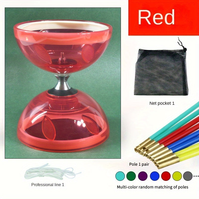 Diabolo ¨¤ Grand Roulement Cloche Feuille ¨¤ Deux T¨ºtes Tir de Guerre Yo-Yo ¨¦quipement Traditionnel Chinois pour Jonglerie Populaire