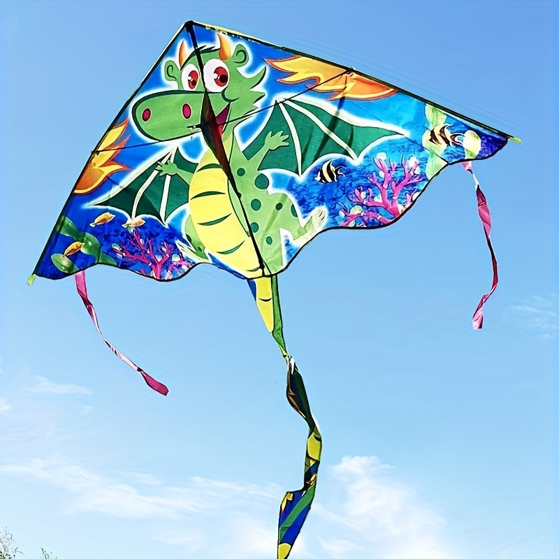 G¨¦ant 80in Dragon de Mer - Vert\u002FBleu\u002FJaune Vibrant en Polyester, Divertissement Ext¨¦rieur Color¨¦ avec Design de Dessin Anim¨¦ - Cadeau de No?l Id¨¦al pour le Plaisir ¨¤ la Plage et au Parc