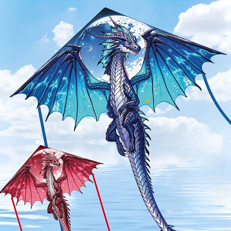 Cerf-volant Dragon de Glace Mystique - Coupe 3D, Polyester R¨¦sistant, Id¨¦al pour les Loisirs en Ext¨¦rieur (Plage & Parc), Cadeau Cr¨¦atif pour les F¨ºtes, Parfait pour No?l et Thanksgiving