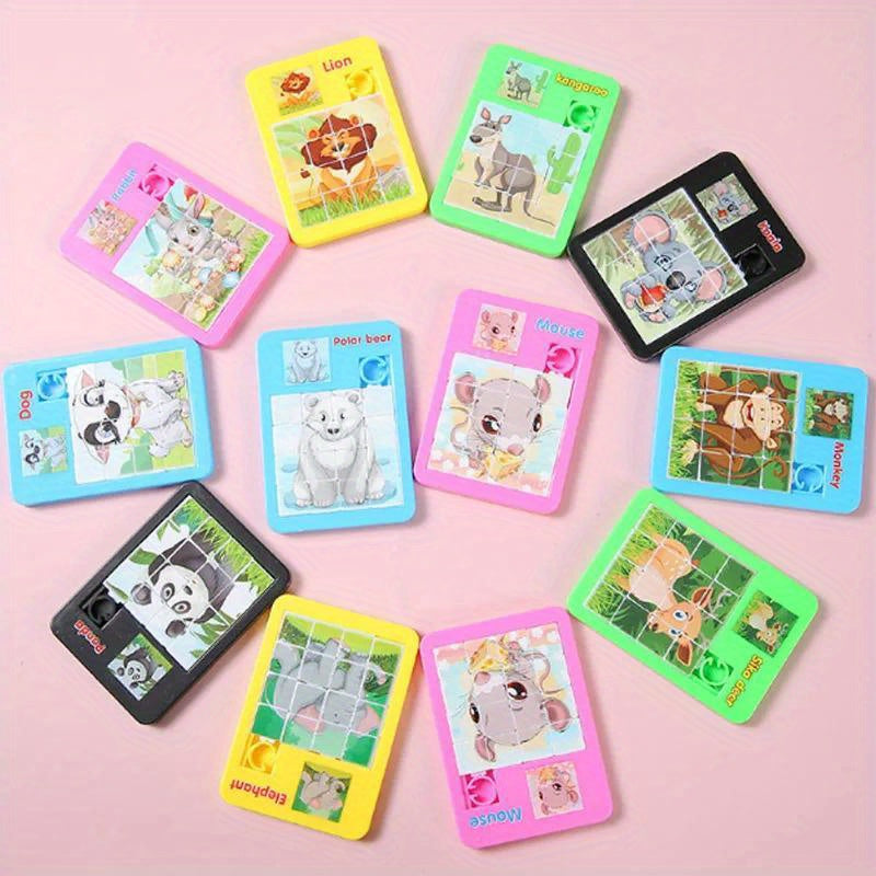 20 Puzzles ¨¦ducatifs en Plastique - Animaux Mignons et Cartoon - Cadeaux d'Anniversaire, R¨¦compenses de Classe, F¨ºtes et Carnavals