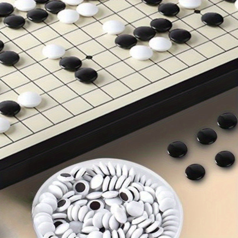 Jeu de Go Chinois Haut de Gamme avec Planche Pliante - Pi¨¨ces Classiques Noires et Blanches, Jeu de Collection Artisanal, Parfait pour No?l et Thanksgiving