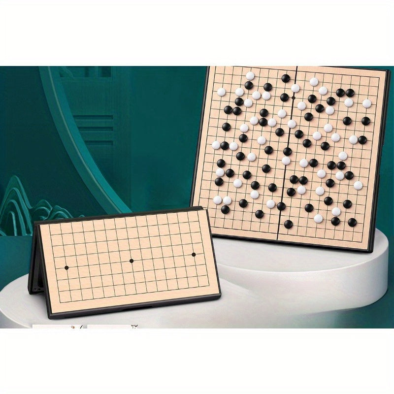 Ensemble de Jeu de Go Chinois Haut de Gamme avec Plateau Pliable - Pi¨¨ces Classiques Noires et Blanches, Jouet de Collection Artisanal, Id¨¦al pour No?l et Thanksgiving