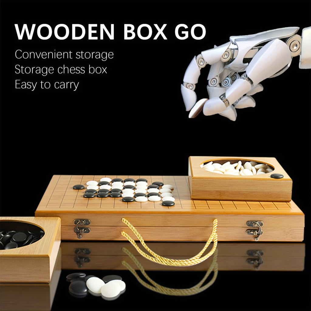Jeu de Plateau Pliable en Bambou Go, Bo?te de Jeu All Nature Go, Plateau de Jeu de Strat¨¦gie Chinois Weiqi Gomku Pliable avec 171 Pions d'¨¦checs en Imitation Jade et Deux Bols en Bambou