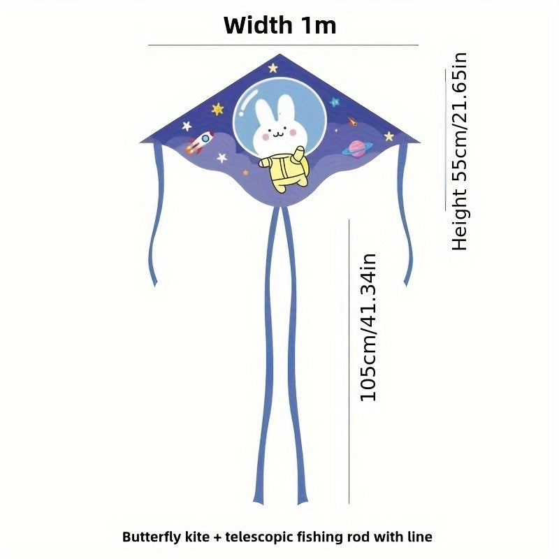 Cerf-volant canne ¨¤ p¨ºche, facile ¨¤ faire voler par vent l¨¦ger, petit cerf-volant manuel pour parcs ext¨¦rieurs