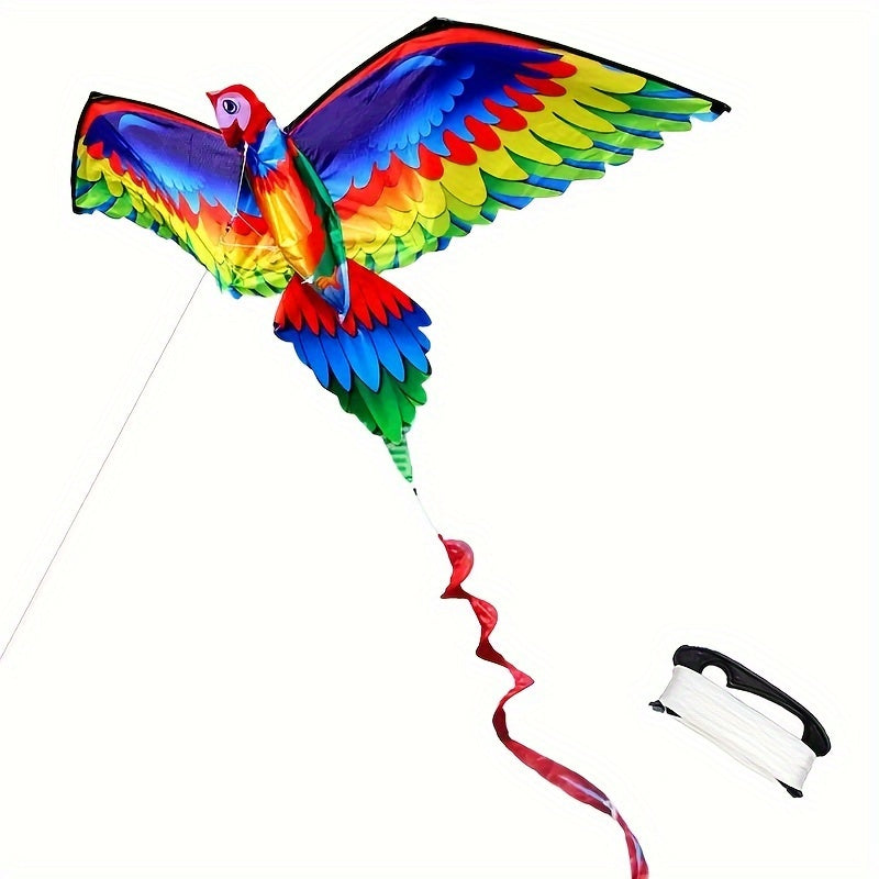 Cerf-volant perroquet 3D ¨¤ une seule ligne avec queue et poign¨¦e, con?u pour le vol en ext¨¦rieur, adapt¨¦ aux adultes.