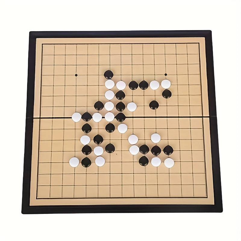 Jouet magn¨¦tique Gomoku, plateau d'¨¦checs pliable portable, facile ¨¤ d¨¦marrer pour les d¨¦butants, ¨¦checs puzzle noir et blanc, super grand plateau d'¨¦checs magn¨¦tique