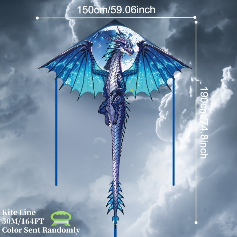 Cerf-volant Dragon de Glace Mystique - Coupe 3D, Polyester R¨¦sistant, Id¨¦al pour les Loisirs en Ext¨¦rieur (Plage & Parc), Cadeau Cr¨¦atif pour les F¨ºtes, Parfait pour No?l et Thanksgiving