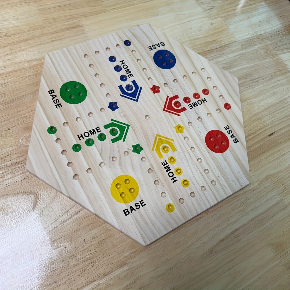 Un Jeu de Soci¨¦t¨¦ en Bois de Haute Qualit¨¦ ¨¤ Double Face, ¨¦chiquier Volant pour F¨ºte, pour 4-6 Joueurs, avec 6 Couleurs 24 Billes + 6 D¨¦s, le Meilleur Choix pour les Passionn¨¦s de Jeux