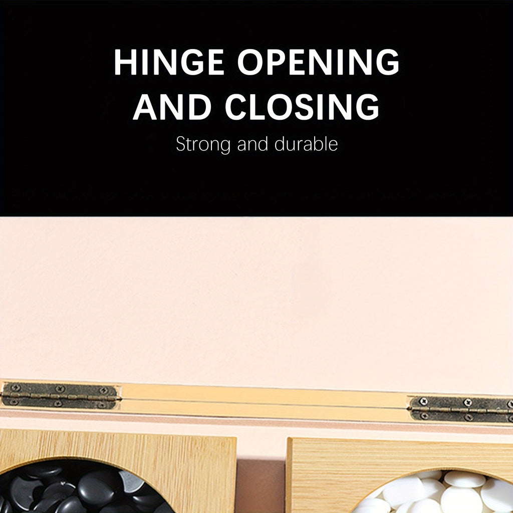 Jeu de Plateau Pliable en Bambou Go, Bo?te de Jeu All Nature Go, Plateau de Jeu de Strat¨¦gie Chinois Weiqi Gomku Pliable avec 171 Pions d'¨¦checs en Imitation Jade et Deux Bols en Bambou