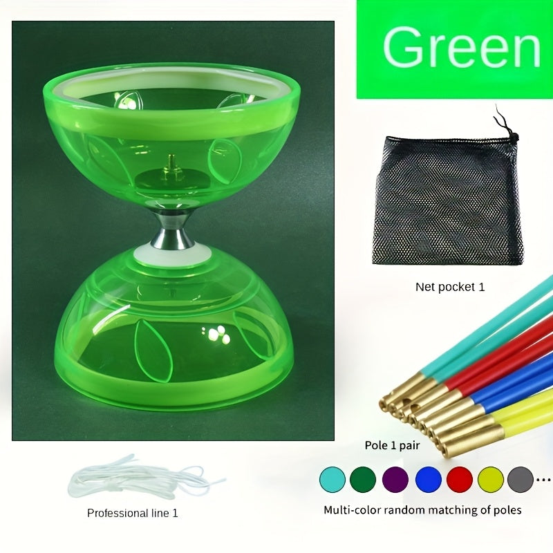 Diabolo ¨¤ Grand Roulement Cloche Feuille ¨¤ Deux T¨ºtes Tir de Guerre Yo-Yo ¨¦quipement Traditionnel Chinois pour Jonglerie Populaire