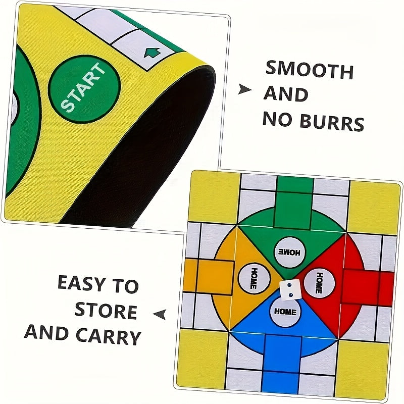 Version simplifi¨¦e du jeu d'¨¦checs volant pour quatre joueurs avec 16 pi¨¨ces + tapis de jeu + d¨¦s, un design polyvalent et l¨¦ger pour le divertissement ¨¤ tout moment et n'importe o¨´