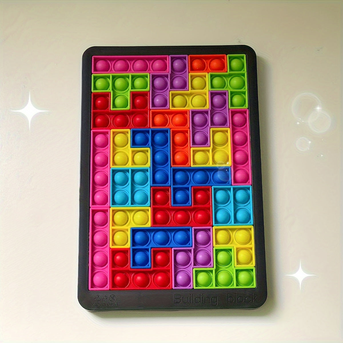 Blocs de Construction Puzzle en Silicone Souple - Jeu de D¨¦fi C¨¦r¨¦bral et de D¨¦tente pour le Liement Parents-Jeunes, Jouet ¨¦ducatif