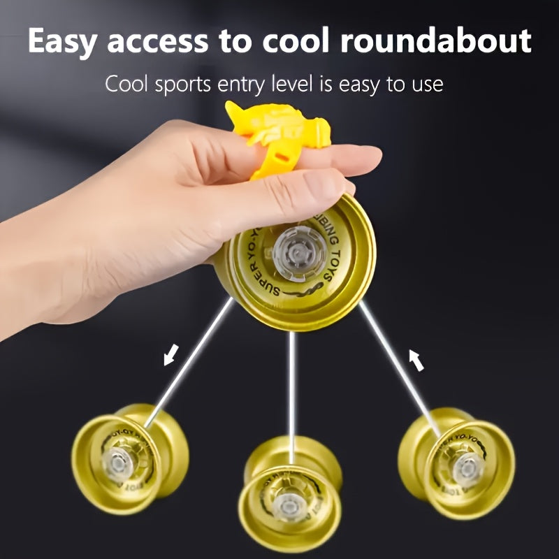 Yo-Yo M¨¦tallique Durable avec 1 Roue de Couleur Al¨¦atoire - Couleurs Vibrantes, Poign¨¦e Ergonomique, Cadeau Id¨¦al pour No?l, Halloween, Anniversaires & F¨ºtes (3 ans et plus)