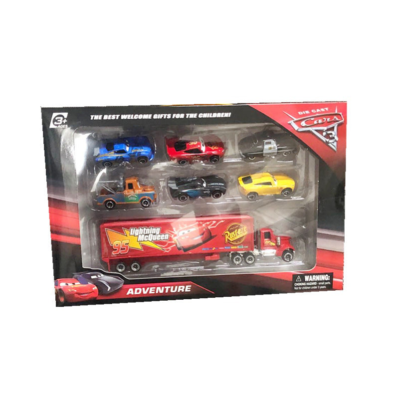Jeu de 7 voitures de course Lightning McQueen - Mod¨¨les d¨¦coratifs en acier alli¨¦ r¨¦sistant pour la maison, le bureau et les f¨ºtes - Id¨¦al pour Paques, No?l et les anniversaires | Design ludique | Acier alli¨¦ durable