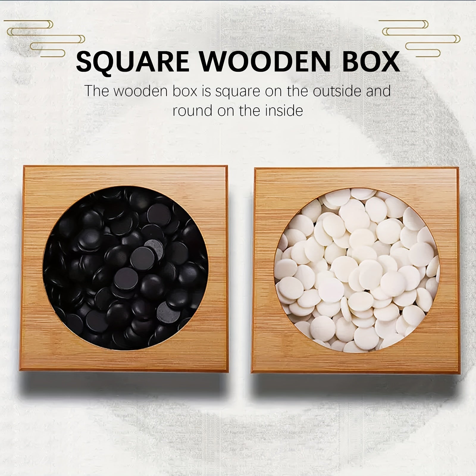 Jeu de Plateau Pliable en Bambou Go, Bo?te de Jeu All Nature Go, Plateau de Jeu de Strat¨¦gie Chinois Weiqi Gomku Pliable avec 171 Pions d'¨¦checs en Imitation Jade et Deux Bols en Bambou