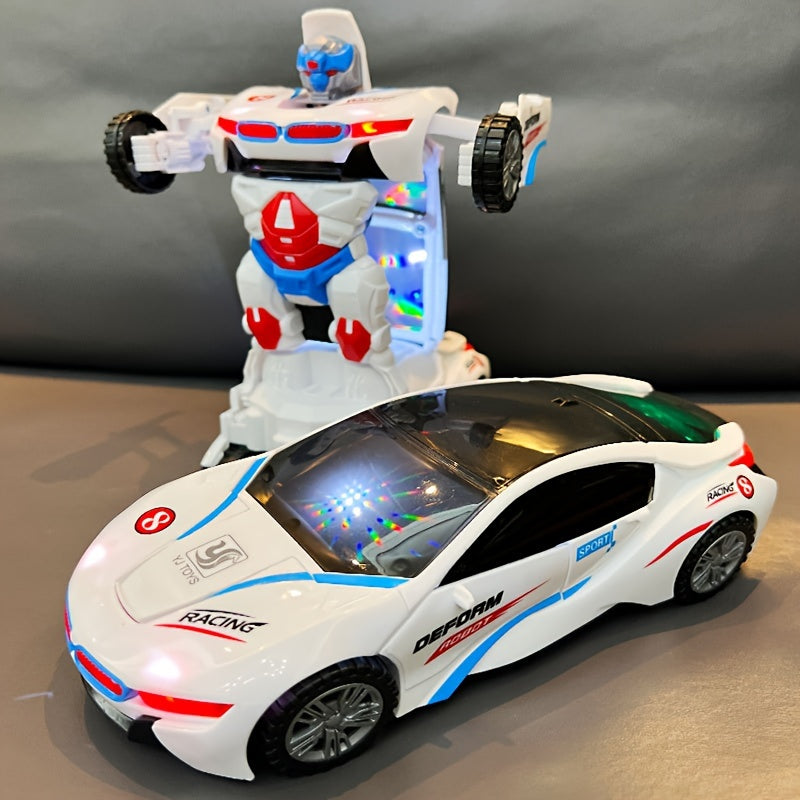 Voiture jouet robot ¨¤ d¨¦formation automatique, se transforme en voiture robot, ¨¦vite automatiquement les obstacles avec des lumi¨¨res et de la musique, cadeau d'anniversaire, cadeau de No?l, cadeau de vacances (piles non incluses), cadeau d'Halloween.