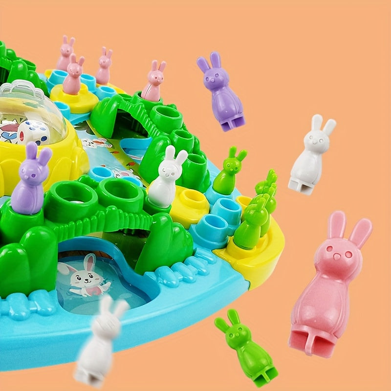 Jeu d'¨¦checs Volant Petit Lapin - Strat¨¦gie Familiale Interactif pour 4 Joueurs, Jouet ¨¦ducatif pour 3 ans et plus, Pi¨¨ces de Lapins Color¨¦es & Conception Amusante de Tunnels, Mat¨¦riau ABS Durable, Cadeau Id¨¦al pour Anniversaire et No?l