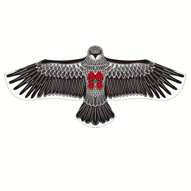 1pc Grande Cerf-Volant Aigle avec Plumes Vibrantes - Envergure de 3.9 pieds, Ligne R¨¦sistante de 98 pieds, Parfait pour la Plage, le Parc et les Activit¨¦s Familiales en Plein Air