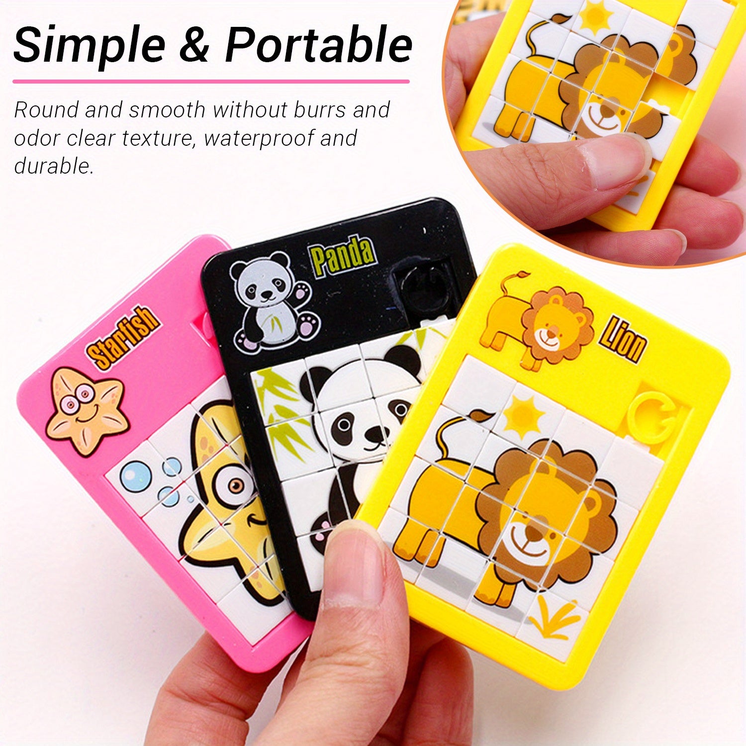 10 Puzzles Glissants Miniatures Animaux pour Enfants, Casse-T¨ºte Mobile, Plastique Durable ¨¦tanche, Jouets ¨¦ducatifs Amusants pour Maternelle, Couleurs Al¨¦atoires