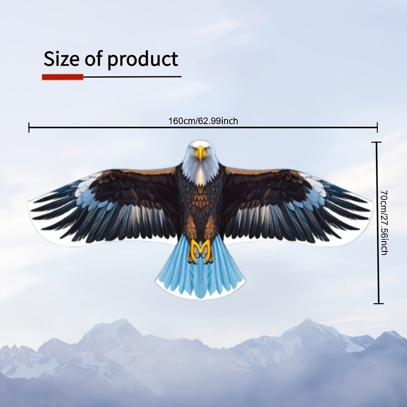 Cerf-volant aigle extra large avec poign¨¦e et ficelle - Adapt¨¦ aux d¨¦butants, parfait pour jouer ¨¤ la plage et au parc, id¨¦al pour Halloween, Thanksgiving, No?l en famille - Mat¨¦riau polyester, plusieurs couleurs