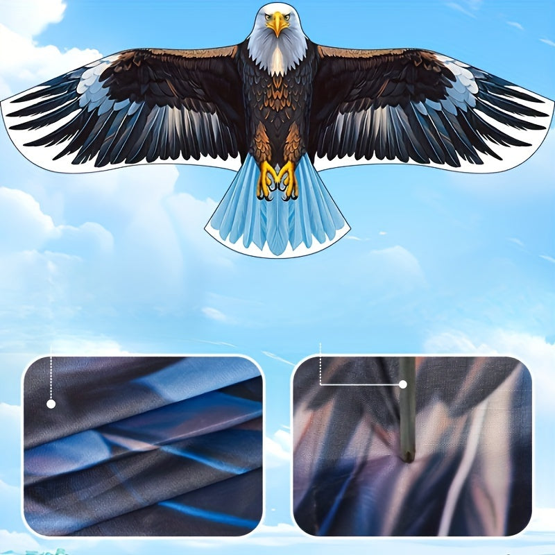 Cerf-volant aigle extra large avec poign¨¦e et ficelle - Adapt¨¦ aux d¨¦butants, parfait pour jouer ¨¤ la plage et au parc, id¨¦al pour Halloween, Thanksgiving, No?l en famille - Mat¨¦riau polyester, plusieurs couleurs