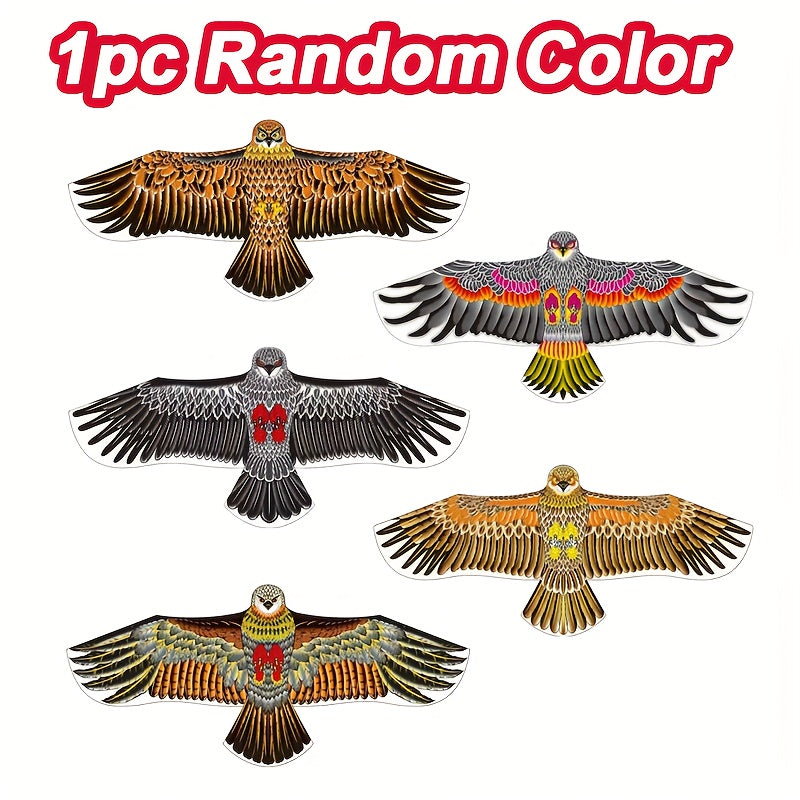 1pc Grande Cerf-Volant Aigle avec Plumes Vibrantes - Envergure de 3.9 pieds, Ligne R¨¦sistante de 98 pieds, Parfait pour la Plage, le Parc et les Activit¨¦s Familiales en Plein Air