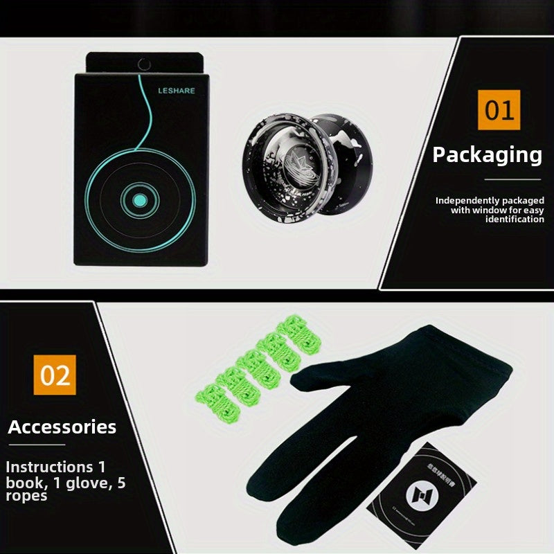 1pc X2 Yoyo Ball noir et or - Qualit¨¦ professionnelle, sommeil longue dur¨¦e, alliage d'aluminium, id¨¦al pour le jeu comp¨¦titif et les cadeaux, Yoyo de jeu comp¨¦titif | Design ¨¦l¨¦gant | Impression haute qualit¨¦, Jeu de soci¨¦t¨¦ Yoyo