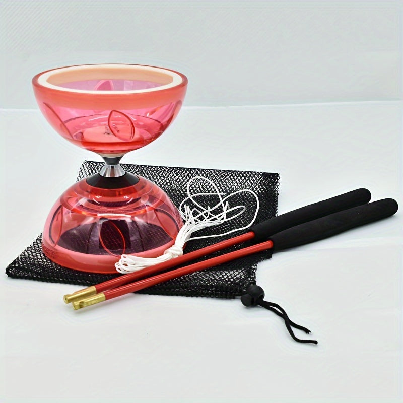 Diabolo ¨¤ Grand Roulement Cloche Feuille ¨¤ Deux T¨ºtes Tir de Guerre Yo-Yo ¨¦quipement Traditionnel Chinois pour Jonglerie Populaire