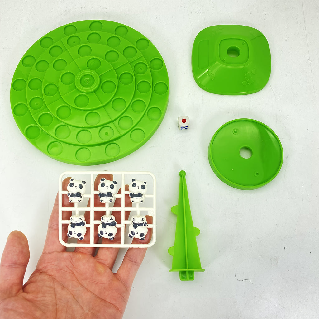 Jeu d'¨¦quilibre Panda - Puzzle interactif familial avec 46 d¨¦fis amusants, base en plastique vert et figurines de pandas noir\u002Fblanc, jeu ¨¦ducatif STEM pour enfants et parents