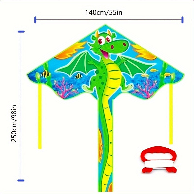 G¨¦ant 80in Dragon de Mer - Vert\u002FBleu\u002FJaune Vibrant en Polyester, Divertissement Ext¨¦rieur Color¨¦ avec Design de Dessin Anim¨¦ - Cadeau de No?l Id¨¦al pour le Plaisir ¨¤ la Plage et au Parc