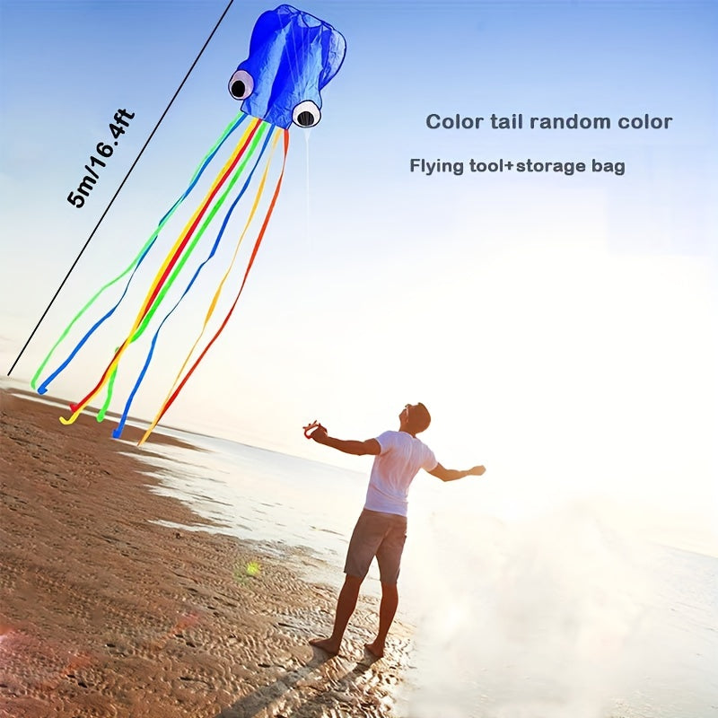 cerf-volant Pieuvre de 5 m¨¨tres\u002F4 m¨¨tres (outil de lacher inclus) Weifang avec Queue Color¨¦e Longue, Produit de Divertissement Sportif en Plein Air