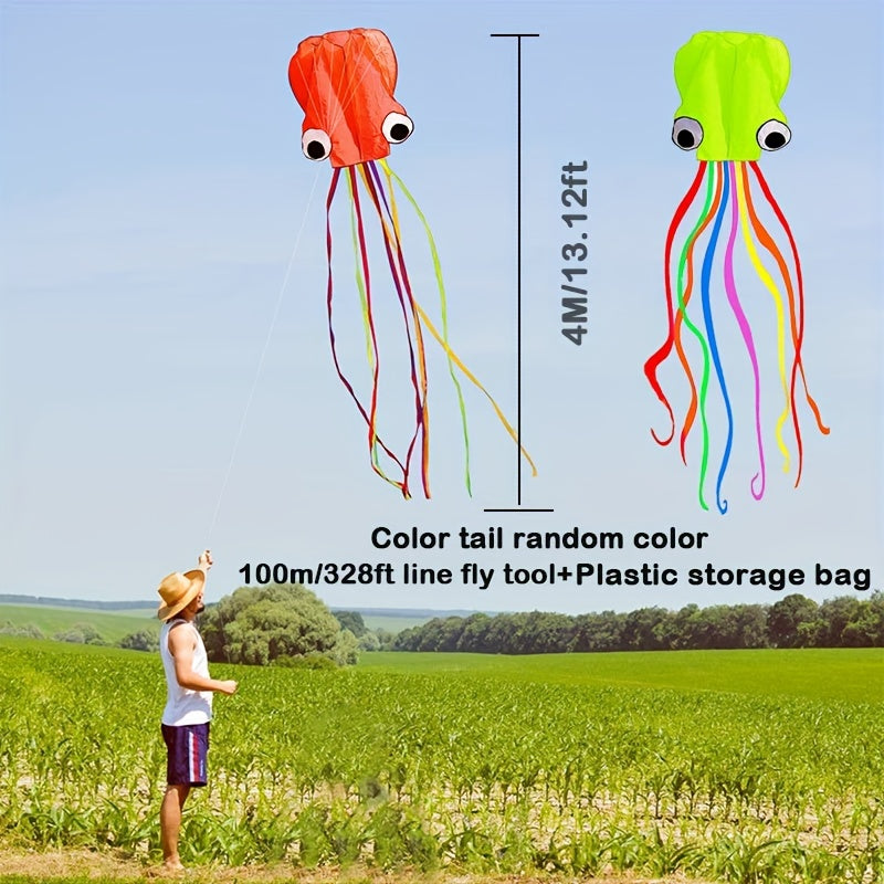 cerf-volant Pieuvre de 5 m¨¨tres\u002F4 m¨¨tres (outil de lacher inclus) Weifang avec Queue Color¨¦e Longue, Produit de Divertissement Sportif en Plein Air