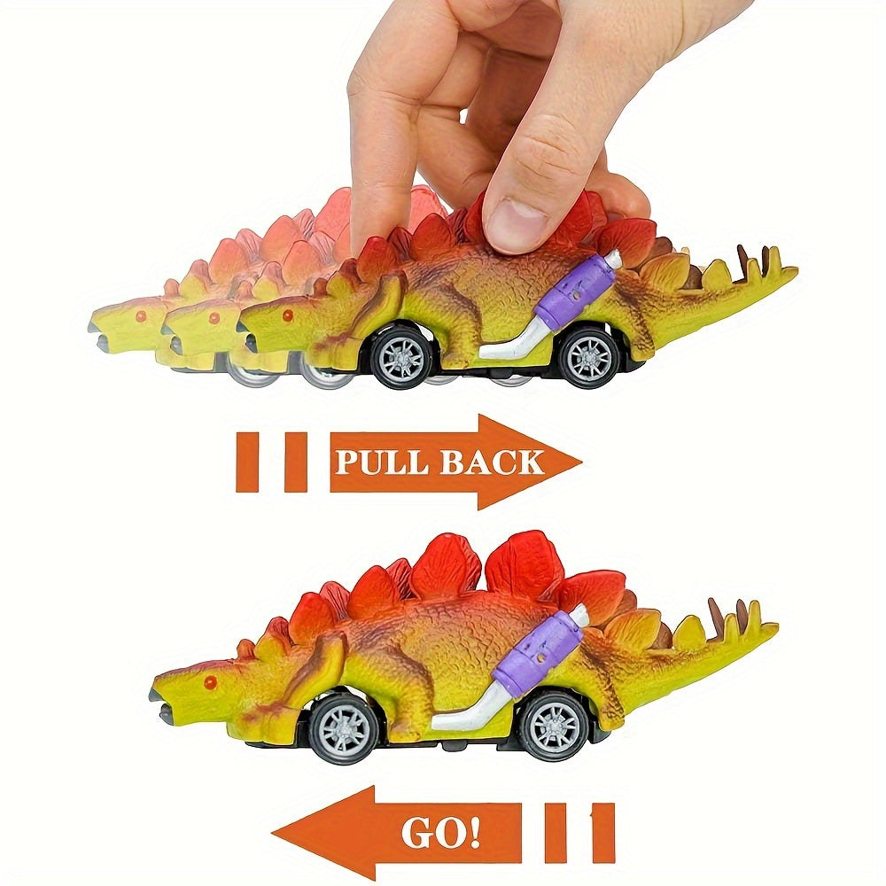 Ensemble de 6 Voitures Jouets Dinosaures pour Enfants de 3 ¨¤ 6 Ans - Color¨¦es, Action de Rotation Interactive, Plastique ABS Durable, Sans Batterie - Cadeaux Id¨¦aux pour Halloween et No?l, D¨¦corations de F¨ºte Dinosaures