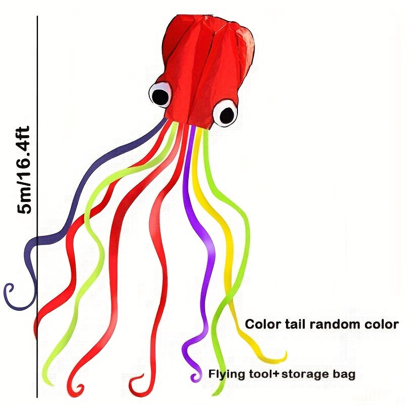 cerf-volant Pieuvre de 5 m¨¨tres\u002F4 m¨¨tres (outil de lacher inclus) Weifang avec Queue Color¨¦e Longue, Produit de Divertissement Sportif en Plein Air