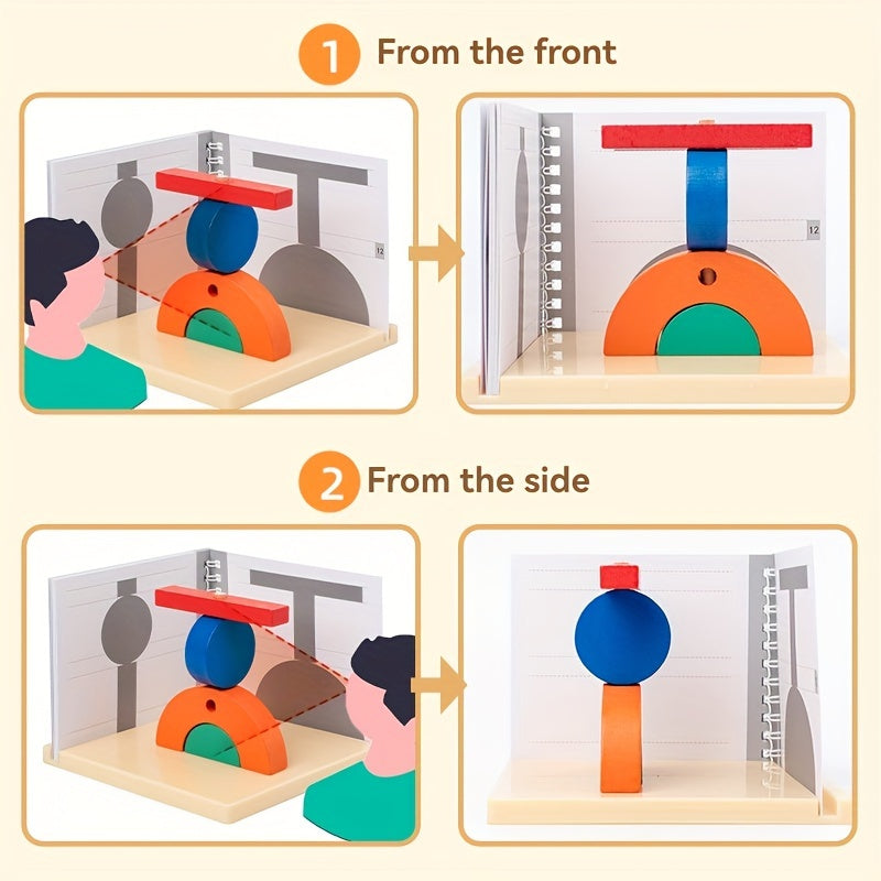 Blocs de Puzzle 3D en Bois - Jouet ¨¦ducatif STEM pour Jeunes, Apprentissage Am¨¦lior¨¦ par Projection, Pas de Piles N¨¦cessaires, Cadeau Parfait pour Gar?ons & Filles ¨¤ No?l, Halloween, Thanksgiving, Anniversaires, Jouets Cognitifs