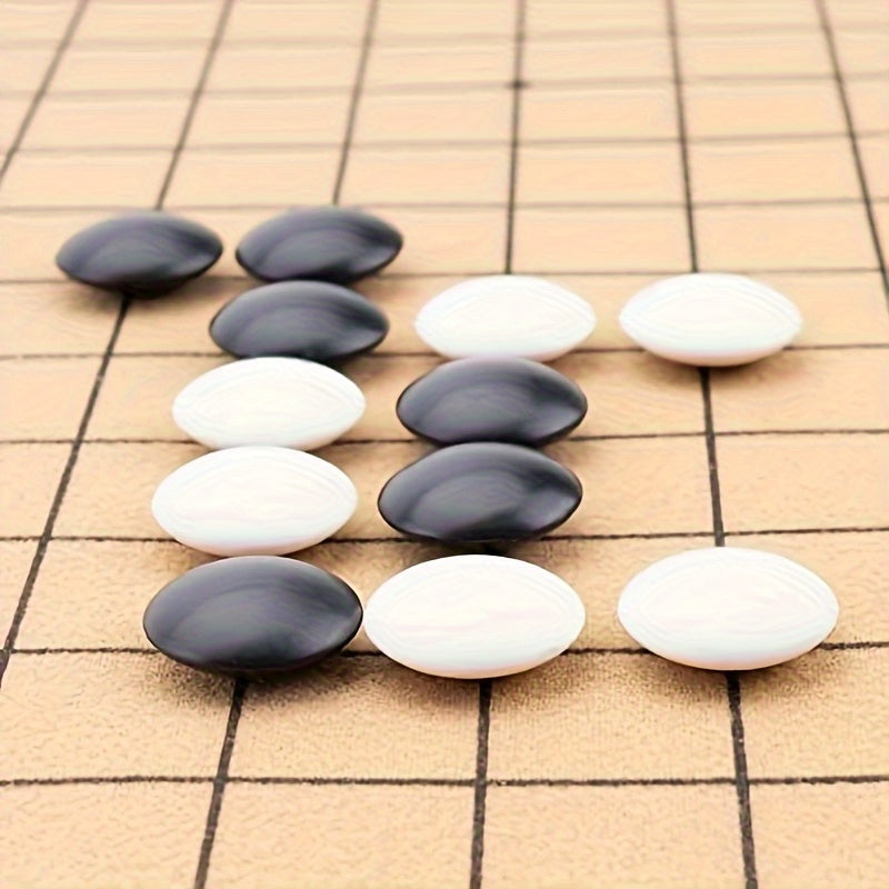 Ensemble de Jeu Avanc¨¦ de G? Chinois avec Planche Pliante - Pi¨¨ces d'¨¦checs Classiques Noires et Blanches, Jeu de Collection Artisanal, Convient pour No?l et Thanksgiving, Cadeau de la Saint-Valentin