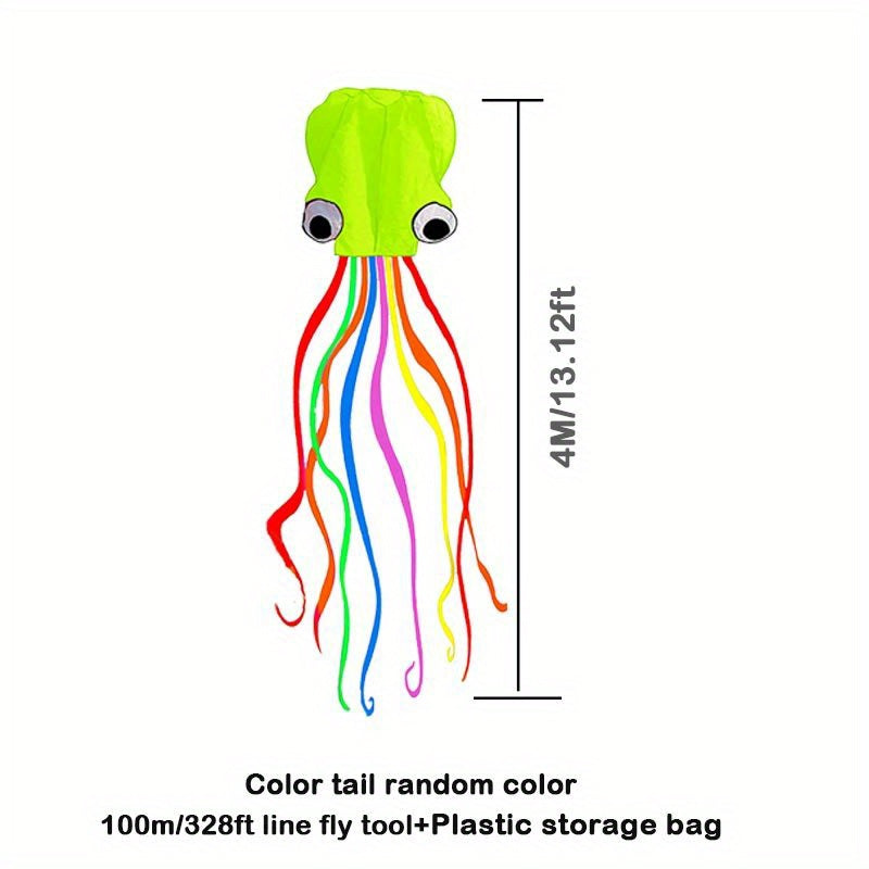 cerf-volant Pieuvre de 5 m¨¨tres\u002F4 m¨¨tres (outil de lacher inclus) Weifang avec Queue Color¨¦e Longue, Produit de Divertissement Sportif en Plein Air
