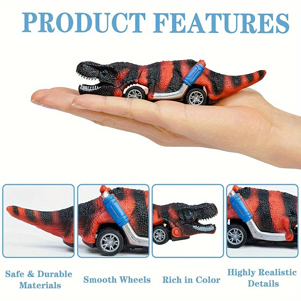 Ensemble de 6 Voitures Jouets Dinosaures pour Enfants de 3 ¨¤ 6 Ans - Color¨¦es, Action de Rotation Interactive, Plastique ABS Durable, Sans Batterie - Cadeaux Id¨¦aux pour Halloween et No?l, D¨¦corations de F¨ºte Dinosaures