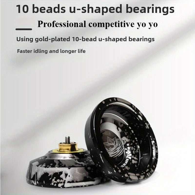 1pc X2 Yoyo Ball noir et or - Qualit¨¦ professionnelle, sommeil longue dur¨¦e, alliage d'aluminium, id¨¦al pour le jeu comp¨¦titif et les cadeaux, Yoyo de jeu comp¨¦titif | Design ¨¦l¨¦gant | Impression haute qualit¨¦, Jeu de soci¨¦t¨¦ Yoyo