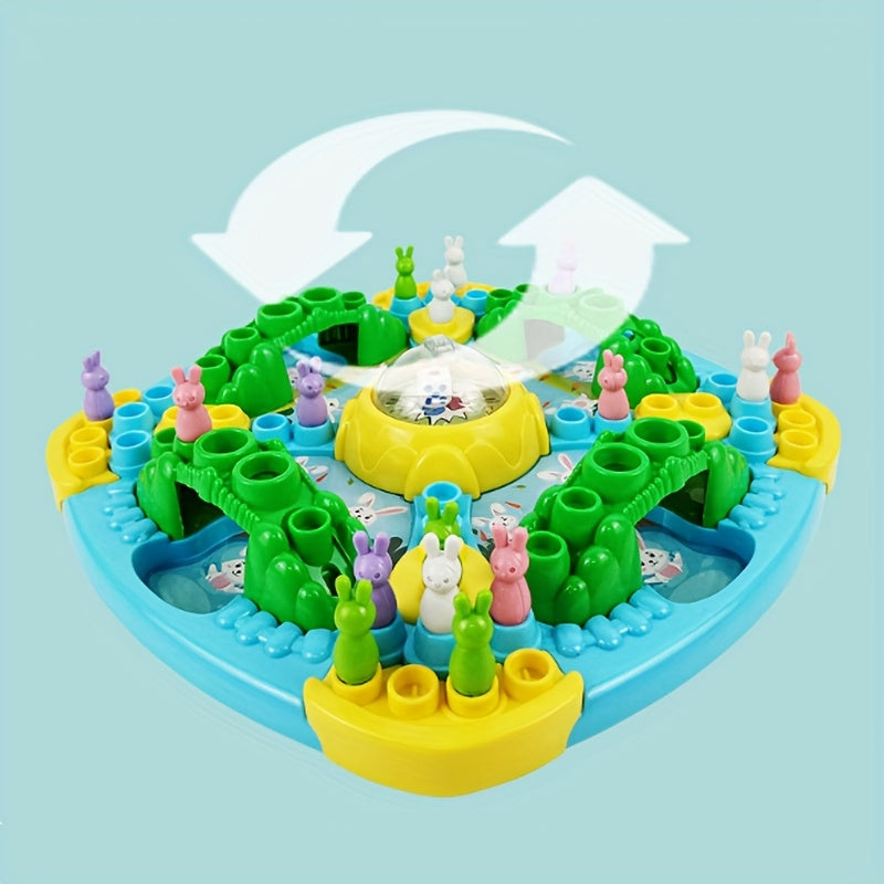 Jeu d'¨¦checs Volant Petit Lapin - Strat¨¦gie Familiale Interactif pour 4 Joueurs, Jouet ¨¦ducatif pour 3 ans et plus, Pi¨¨ces de Lapins Color¨¦es & Conception Amusante de Tunnels, Mat¨¦riau ABS Durable, Cadeau Id¨¦al pour Anniversaire et No?l
