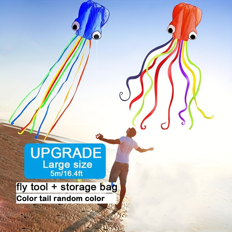 cerf-volant Pieuvre de 5 m¨¨tres\u002F4 m¨¨tres (outil de lacher inclus) Weifang avec Queue Color¨¦e Longue, Produit de Divertissement Sportif en Plein Air