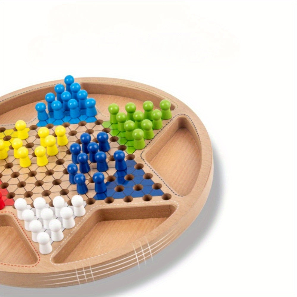 Ensemble de jeu de dames et d'¨¦checs volants en bois 2 en 1 - Pi¨¨ces color¨¦es en forme d'¨¦toile pour la famille, les f¨ºtes et le jeu interactif, Soir¨¦e de jeu familial | Pi¨¨ces en forme d'¨¦toile | Ensemble de jeu en bois