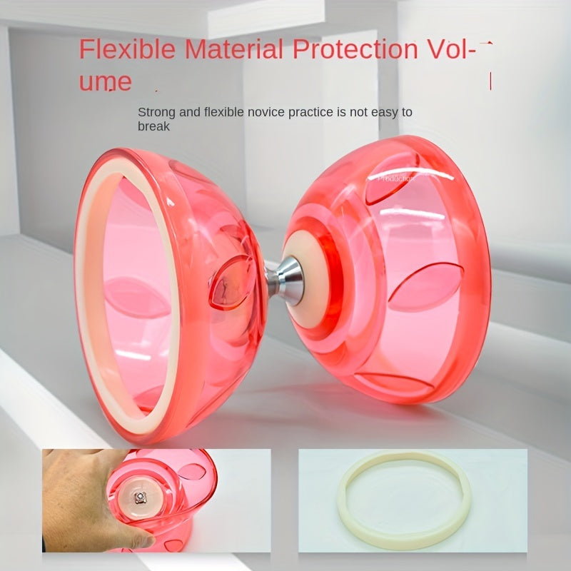 Diabolo ¨¤ Grand Roulement Cloche Feuille ¨¤ Deux T¨ºtes Tir de Guerre Yo-Yo ¨¦quipement Traditionnel Chinois pour Jonglerie Populaire