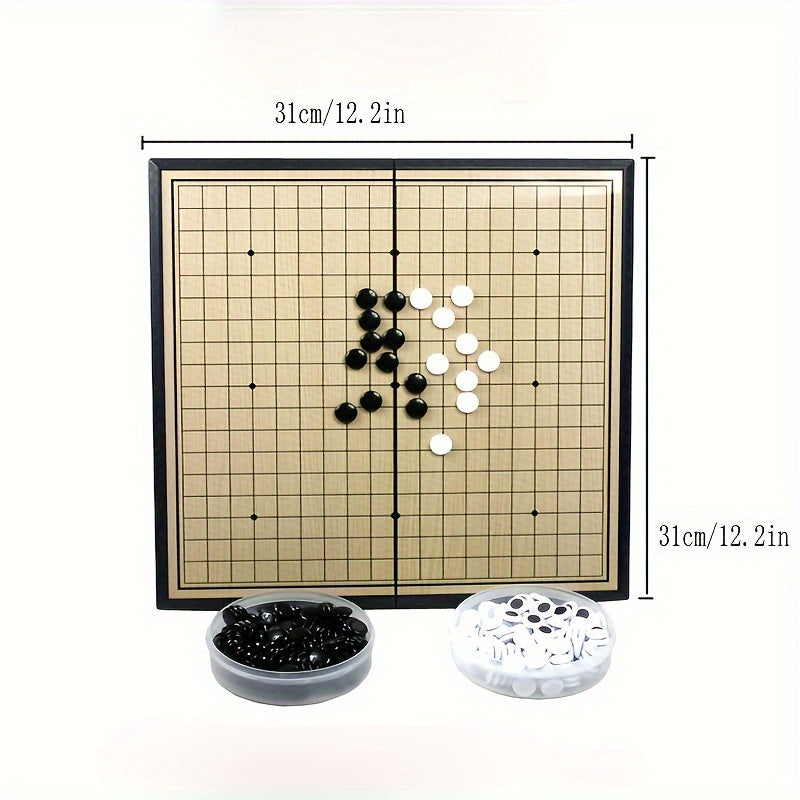 Jouet magn¨¦tique Gomoku, plateau d'¨¦checs pliable portable, facile ¨¤ d¨¦marrer pour les d¨¦butants, ¨¦checs puzzle noir et blanc, super grand plateau d'¨¦checs magn¨¦tique