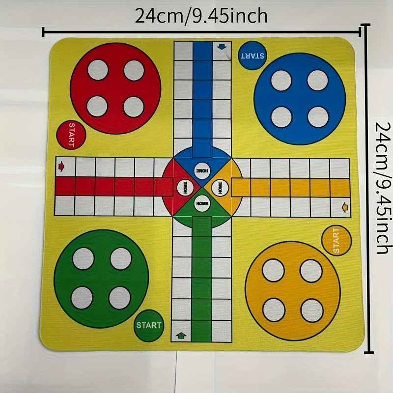 Version simplifi¨¦e du jeu d'¨¦checs volant pour quatre joueurs avec 16 pi¨¨ces + tapis de jeu + d¨¦s, un design polyvalent et l¨¦ger pour le divertissement ¨¤ tout moment et n'importe o¨´