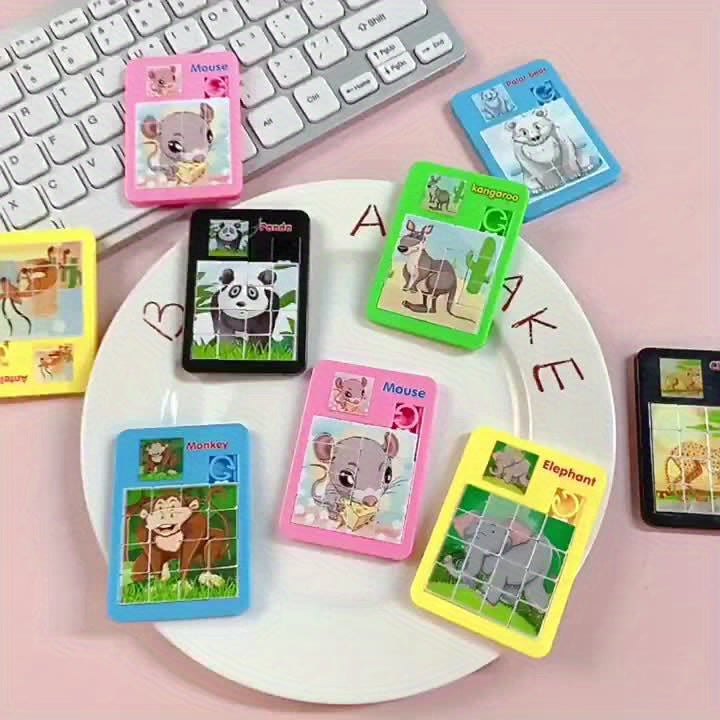 10pcs Ensemble de puzzle ¨¤ animaux de dessin anim¨¦, jouets ¨¦ducatifs en plastique pour enfants, id¨¦al pour les cadeaux de f¨ºte d'anniversaire, les r¨¦compenses de classe, les cadeaux de No?l, le plaisir de jeu en famille - Des conceptions assorties