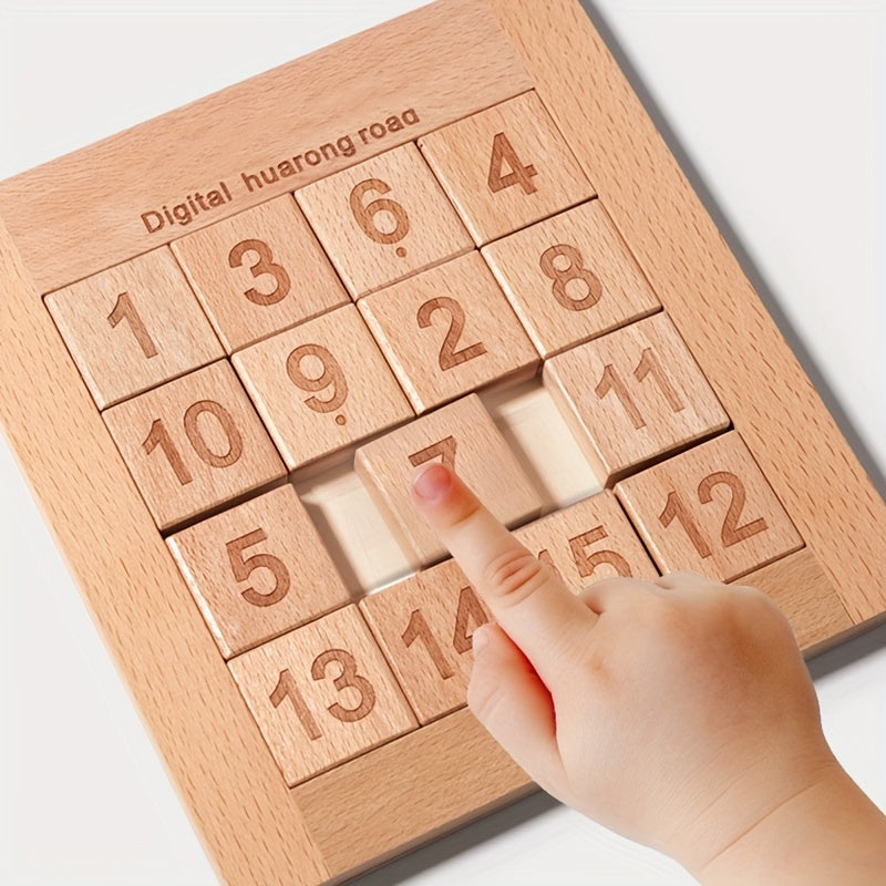Puzzle Klein - Jeu de r¨¦flexion en bois pour enfants, labyrinthe num¨¦rique color¨¦ Huarong Road, am¨¦liore les comp¨¦tences cognitives et l'apprentissage ludique