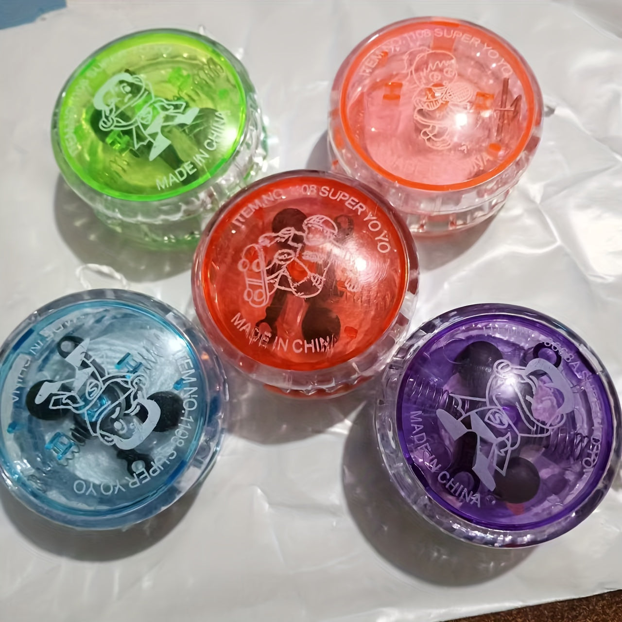 4pcs\u002F7pcs Yo-Yos Phosphorescents - Parfaits pour Halloween, No?l & F¨ºtes d'Anniversaire des Jeunes - Couleurs Assorties