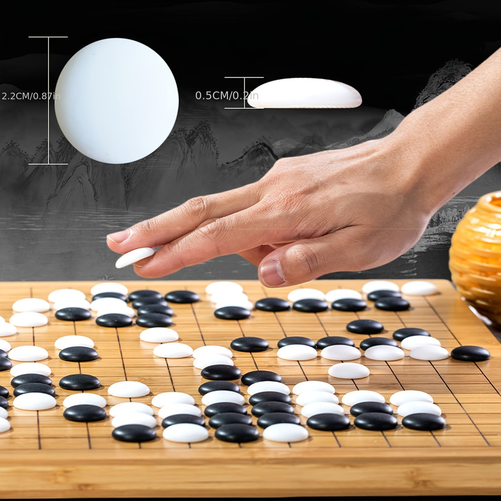 Ensemble de jeu de Go, comprenant un plateau en simili cuir, des pierres de jade imitation et deux conteneurs en r¨¦sine - un ensemble de jeu de plateau strat¨¦gique, parfait pour les f¨ºtes et les activit¨¦s en plein air.